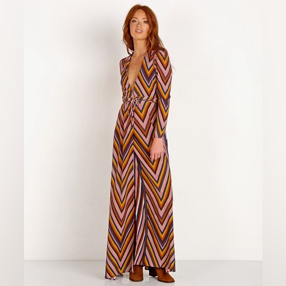 Flynn Skye Dresses & Skirts - Flynn Skye - Chevron Maxi Wrap Dress